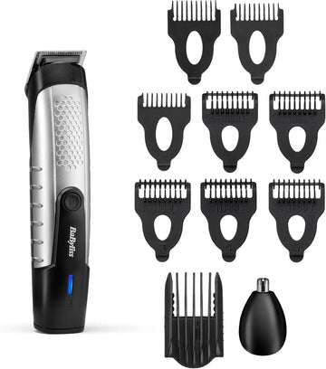 Babyliss Lithium Power Beard Trimmer, Cordless, Including Nose Hair Trimmer, Waterproof, Gifts For Men, Black