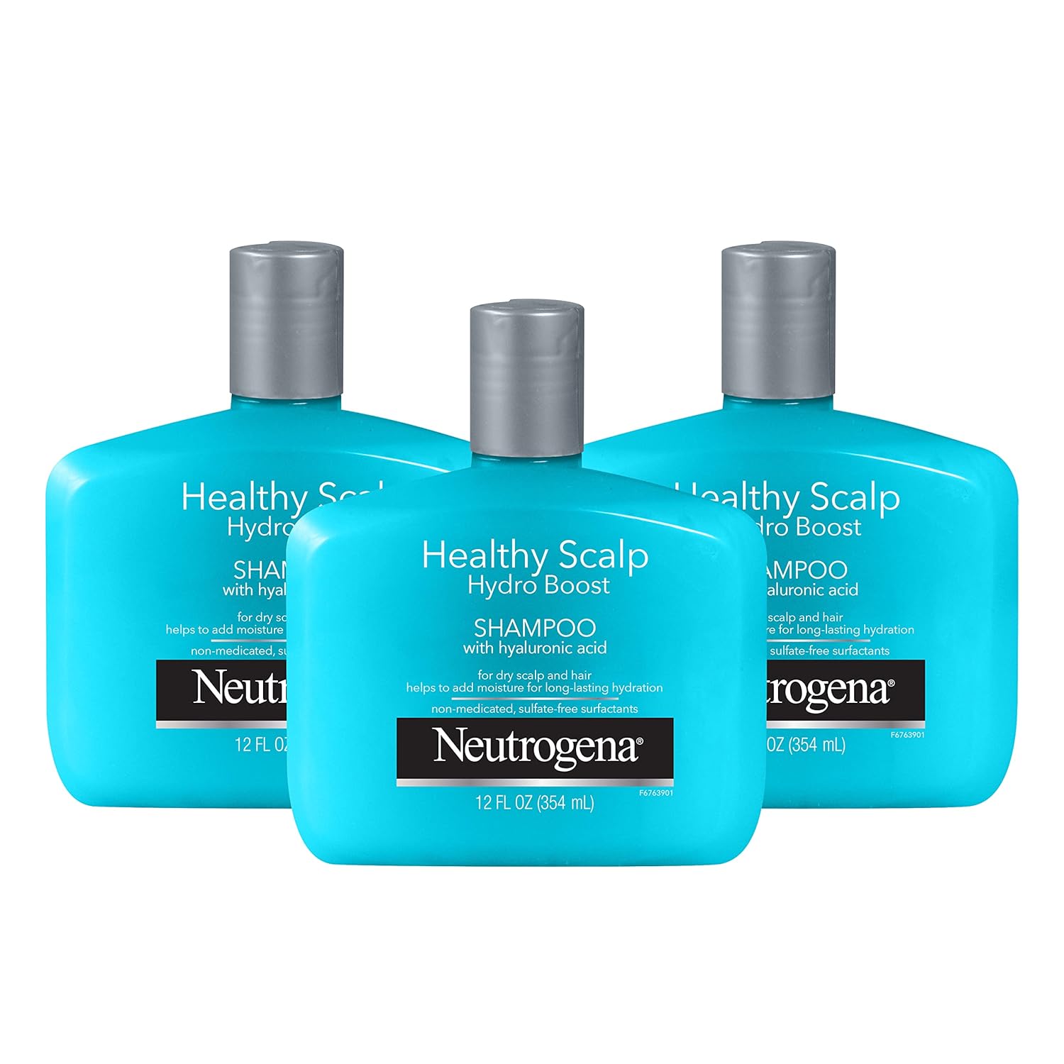 Neutrogena Moisturizing Healthy Scalp Hydro Boost Shampoo For Dry Hair And Scalp, With Hydrating Hyaluronic Acid, Ph-Balanced, Paraben & Phthalate-Free, Color-Safe, 12 Fl Oz (Pack Of 3)