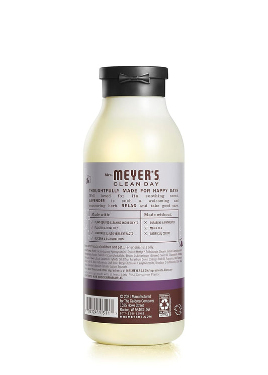 Mrs. Meyer'S Clean Day Moisturizing Body Wash For Women And Men, Biodegradable Shower Gel Formula Made With Essential Oils, Lavender, 16 Oz