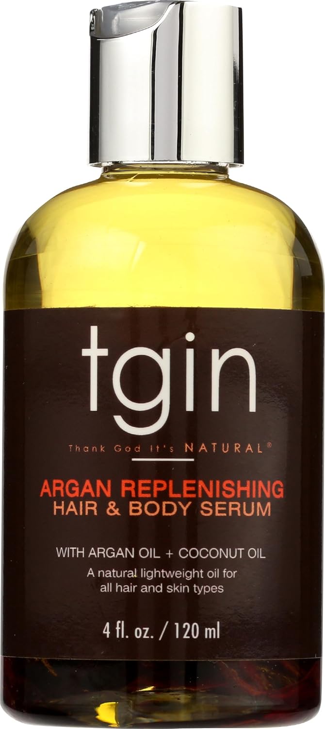 tgin Argan Replenishing Hair And Body Serum For Natural Hair - Dry Hair - Curly Hair - 4 Oz