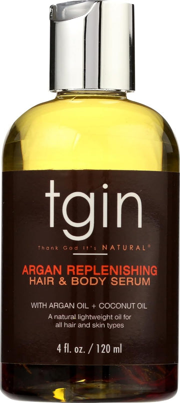 tgin Argan Replenishing Hair And Body Serum For Natural Hair - Dry Hair - Curly Hair - 4 Oz
