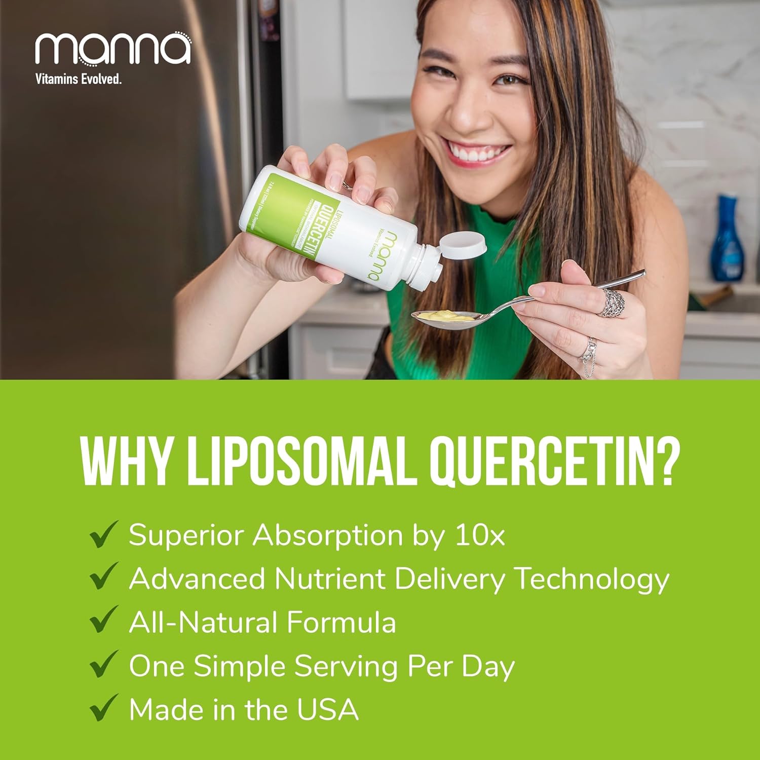 Manna Vitamins Evolved Liposomal Quercetin – High Absorption Seasonal Immune & Joint Support Supplement – Heart Health & Antioxidants For Healthy Aging – Non-Gmo, Vegan : Health & Household