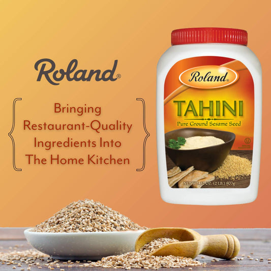 Roland Foods Tahini From Pure Ground Sesame Seed, Specialty Imported Food, 2-Pound Jar