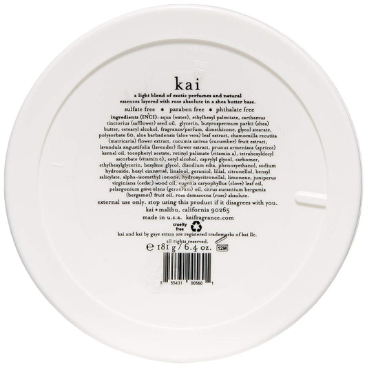 Kai Body Butter Rose, 6.4 Oz., Shea Butter, Apricot Oil, Cucumber, Scented With The Delicously, Fresh + Clean Signature Fragrance, Layered With Rose Absolute, Vegan, Cruelty Free, Made In The Usa : Beauty & Personal Care