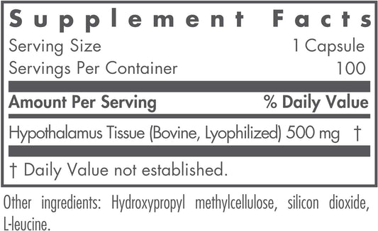 Nutricology Hypothalamus - Natural Glandular, Endocrine, Energy Suppor