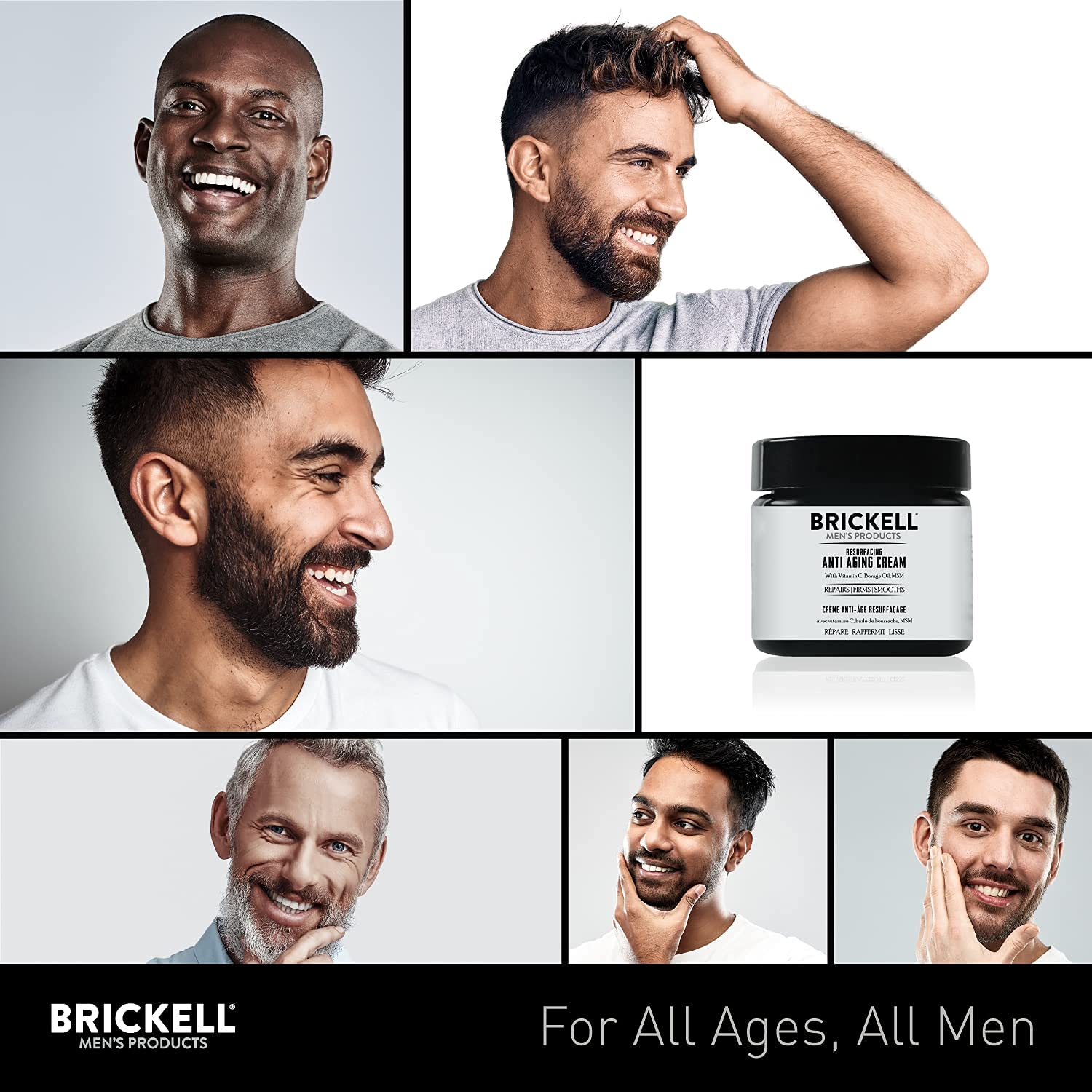Brickell Men's Products Resurfacing Anti-Aging Face Cream For Men, Natural and Organic Face Moisturizer, Vitamin C Cream For Wrinkles, 2 Ounce, Unscented : Beauty & Personal Care