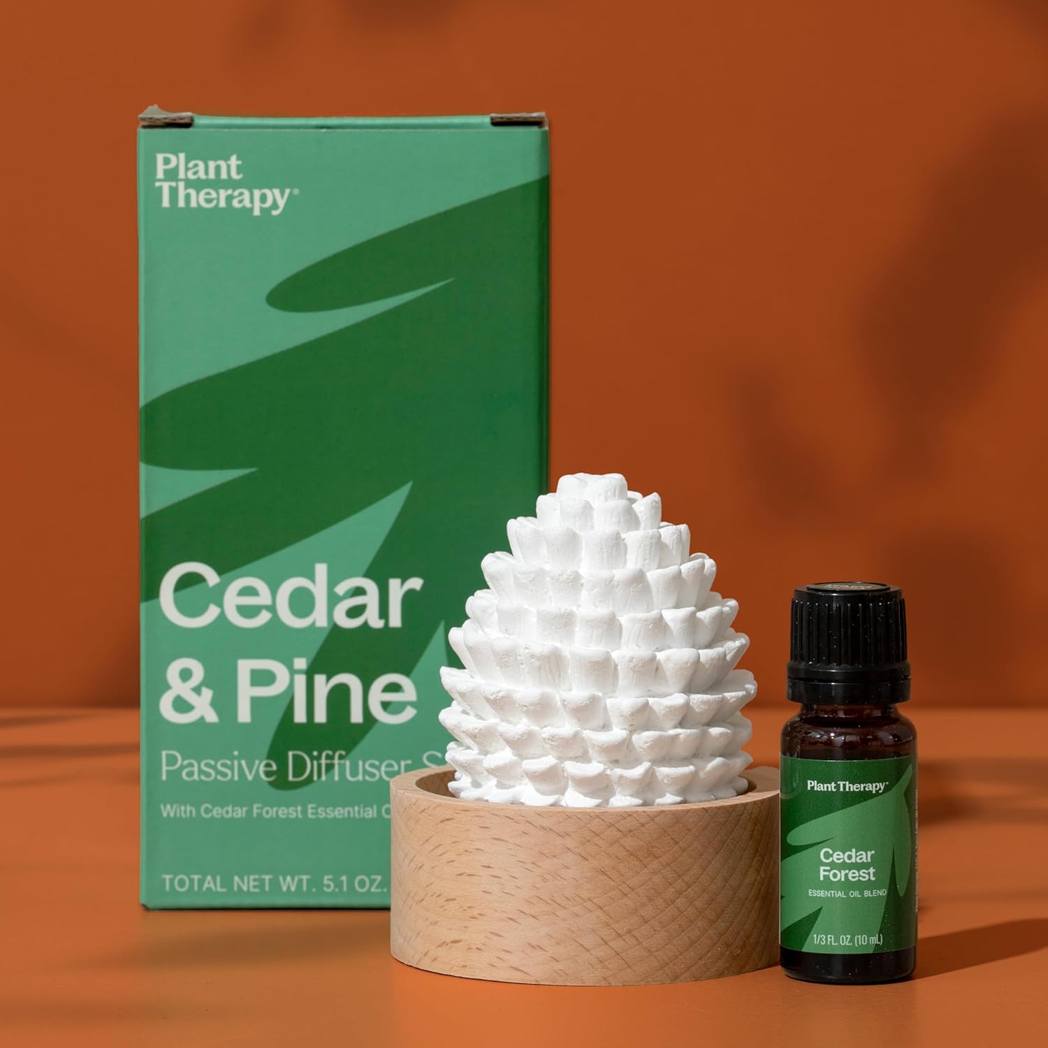 Plant Therapy Cedar & Pine Passive Diffuser Set for Essential Oils with Cedar Forest Essential Oil Blend 10 mL (1/3 oz) 100% Pure, Undiluted, Natural Aromatherapy : Health & Household