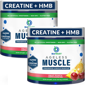 Biotrust Ageless Muscle Builder - Creatine Hmb Powder With Vitamin D3 & Betaine - Build & Preserve Naturally Declining Muscle Mass & Strength - Fruit Punch, 60 Servings