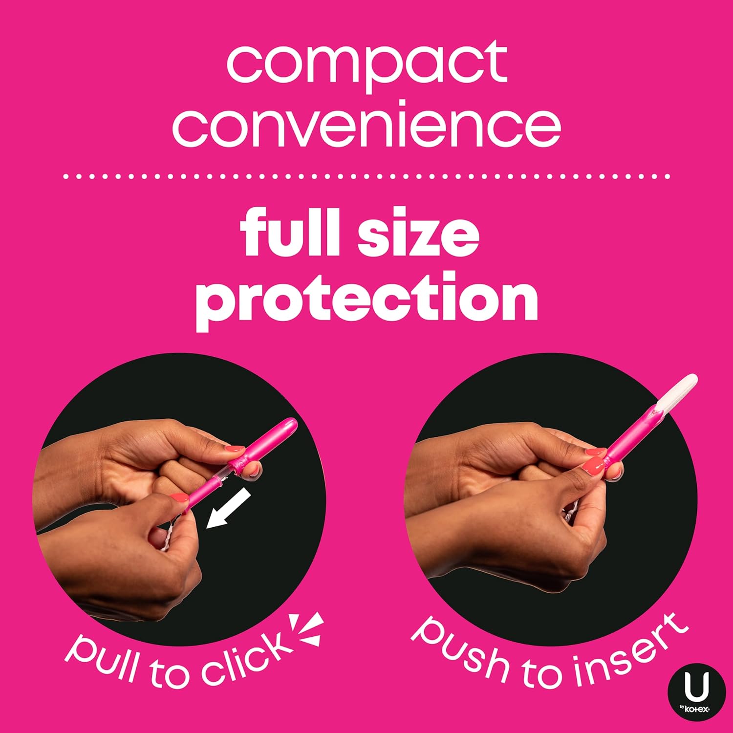 U By Kotex Tampons, Click Compact, Regular Absorbency, Unscented, 45 Count