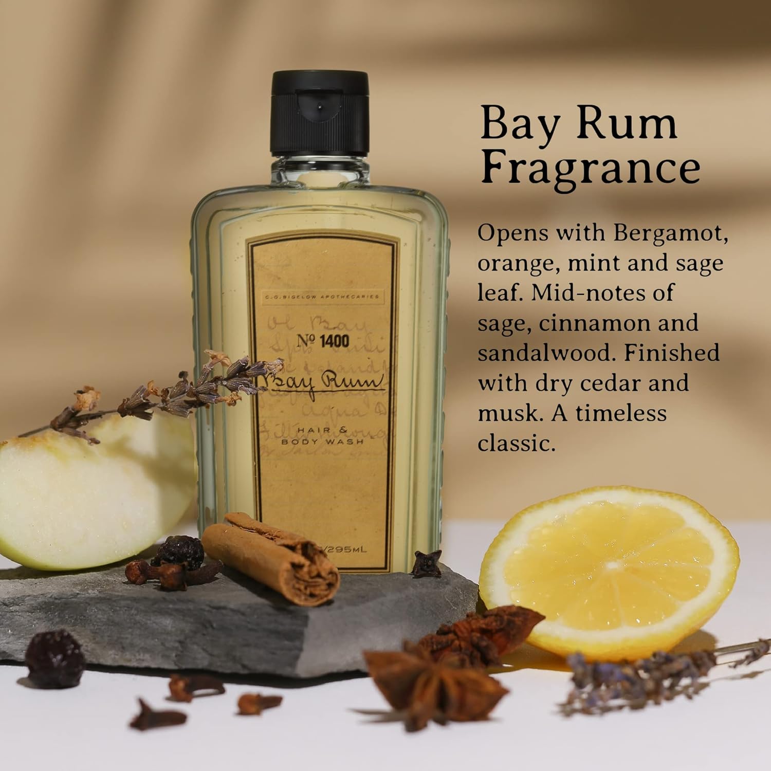 C.O. Bigelow Bay Rum Hair And Body Wash For Men, No. 1400, 10 Fl Oz. Mens Body Wash And Shampoo With Citrus And Spice Scent, Cruelty Free : Grocery & Gourmet Food