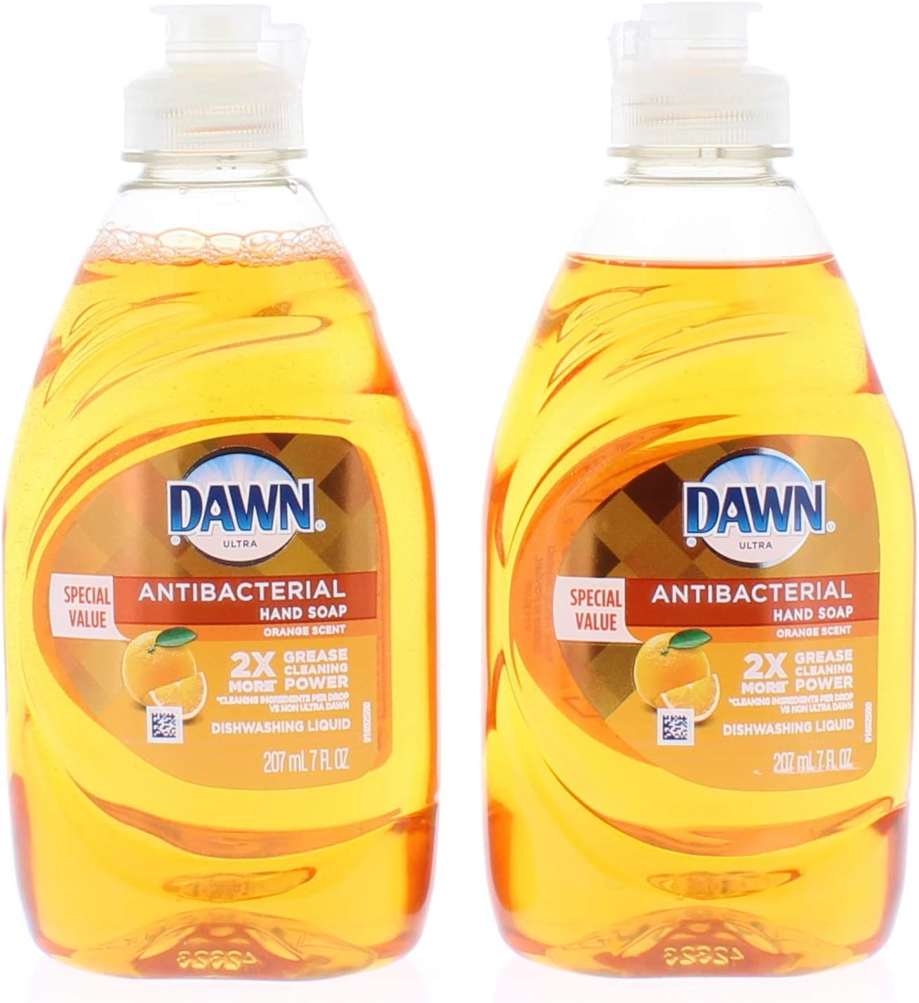 2 Pk. Dawn Ultra Antibacterial Orange Scent Dishwashing Liquid 7oz. (14 Fl. Oz Total)