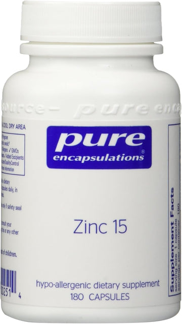 Pure Encapsulations Zinc 15 Mg - Zinc Picolinate Supplement For Immune System Support, Growth & Development - For Wound Healing - With Premium Zinc Picolinate - 180 Capsules