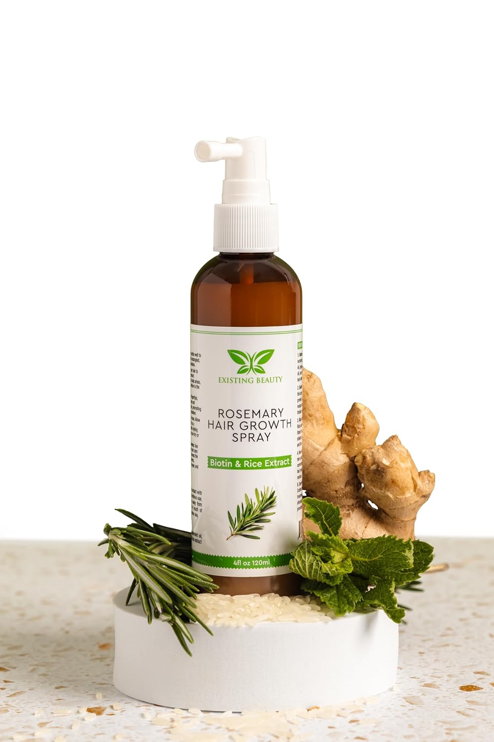 Rosemary And Rice Hair Growth Spray - With Biotin, Castor, Peppermint, Tea Tree Oil & More - For Thicker, Fuller Hair By Existing Beauty 4Oz : Beauty & Personal Care