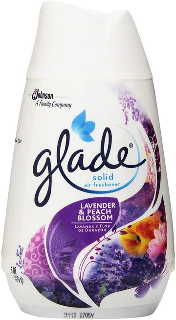 Glade Solid Air Freshener, Deodorizer for Home and Bathroom, Lavender & Peach Blossom, 6 Oz