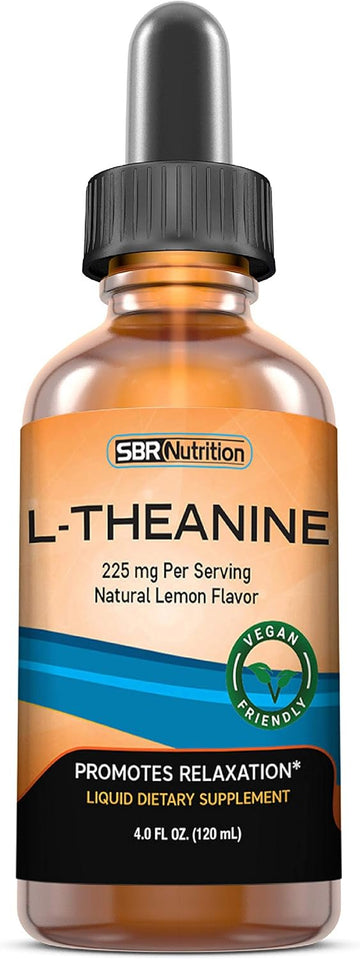 Sbr Nutrition Liquid L-Theanine Drops | All Natural, Vegan, Alcohol Free, Non-Gmo | For Sleep Aid, Calm, Relaxation, Focus Without Drowsiness | Synergistic With Coffee Or Caffeine