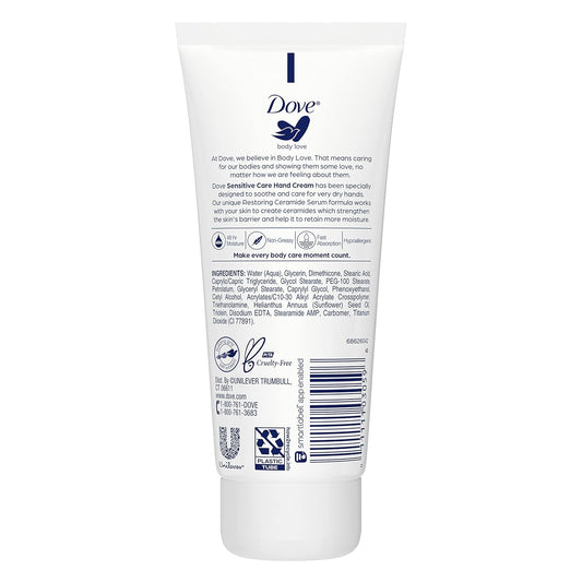 Dove Body Love Hand Cream Sensitive Skin 4 Ct Fragrance-Free Soothes And Comforts Rough, Dry Skin 3 Oz