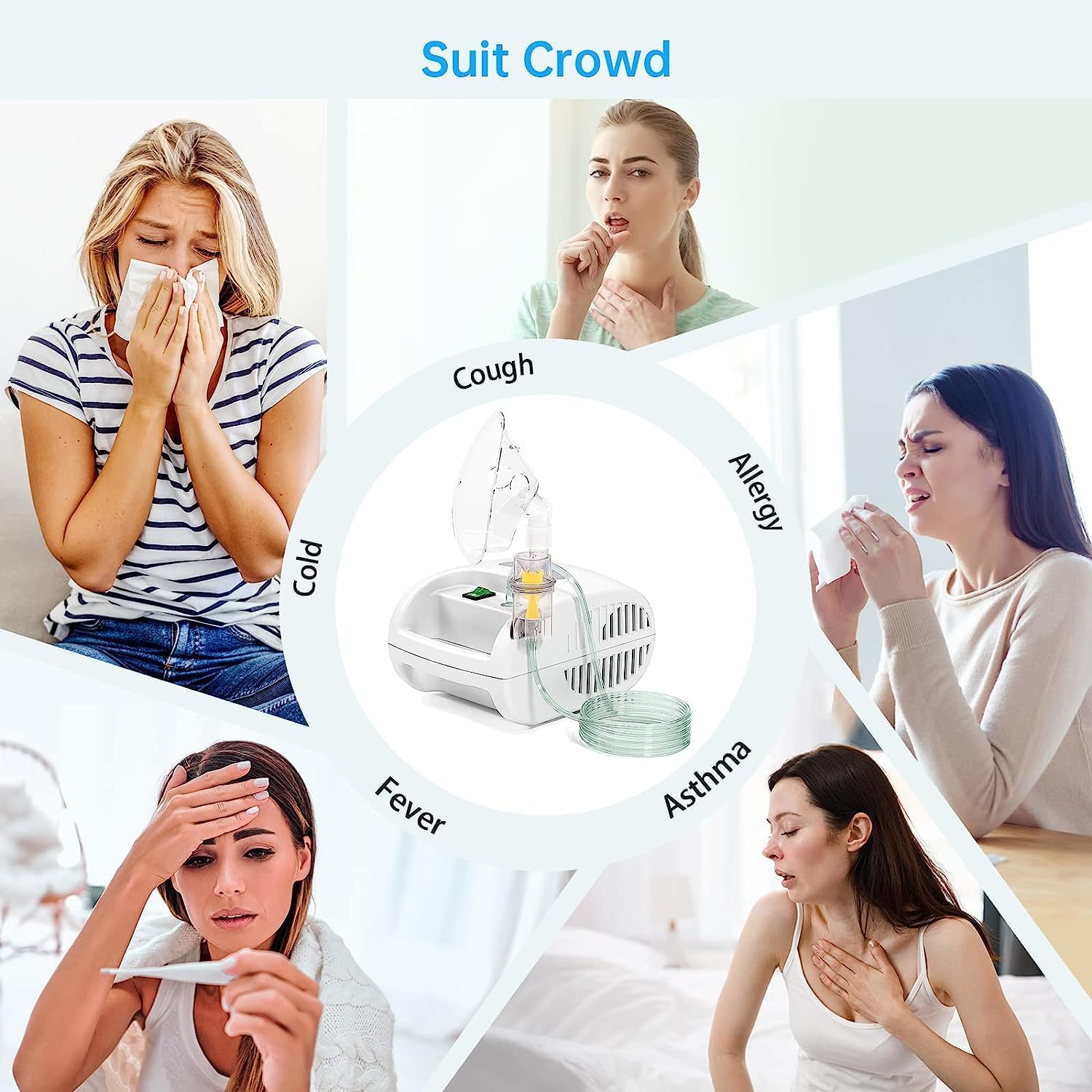 Hangsun Cn100 Nebuliser Machine For Adults And Kids, Electric Inhaler, Compact Compressor Vaporiser Device, Nebulizer For Home And Travel Use