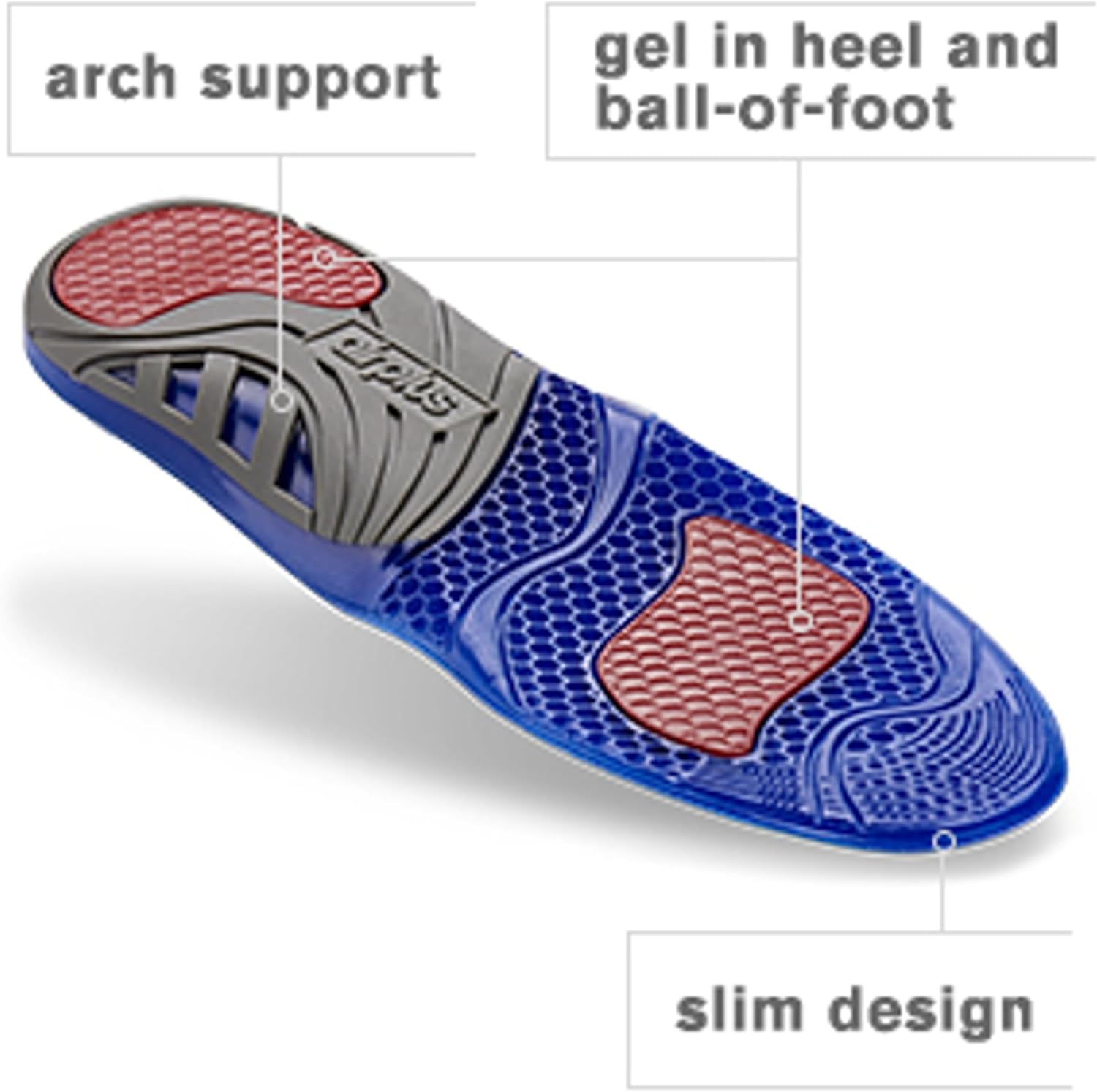 Airplus Extreme Active Gel Lightweight And Breathable Shoe Insoles For Cushion And Support, Men'S, Size 7-13 : Health & Household