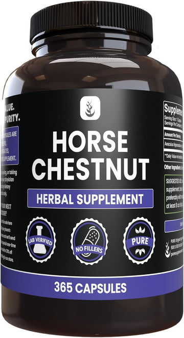 Pure Original Ingredients Horse Chestnut (365 Capsule), No Magnesium Or Rice Fillers, Always Pure, Lab Verified