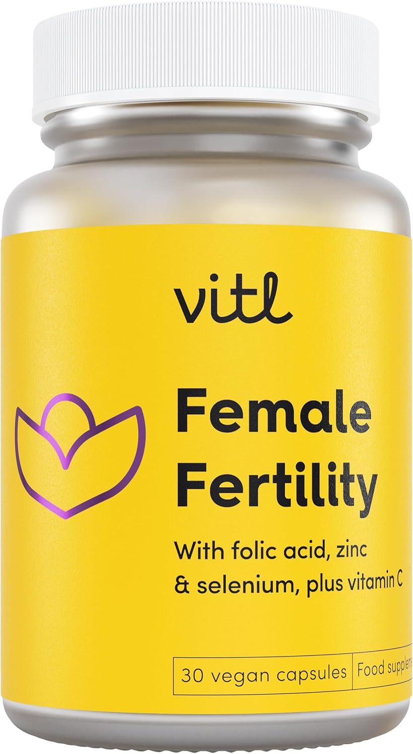 Vitl Female Fertility Supplement - 30 Vegan Capsules - includes Folic Acid, Vitamin B12 & Zinc - Formulated with 17 Essential Nutrients & Vitamins - Conception Support for Women - 1 Month Supply : Amazon.co.uk: Health & Personal Care