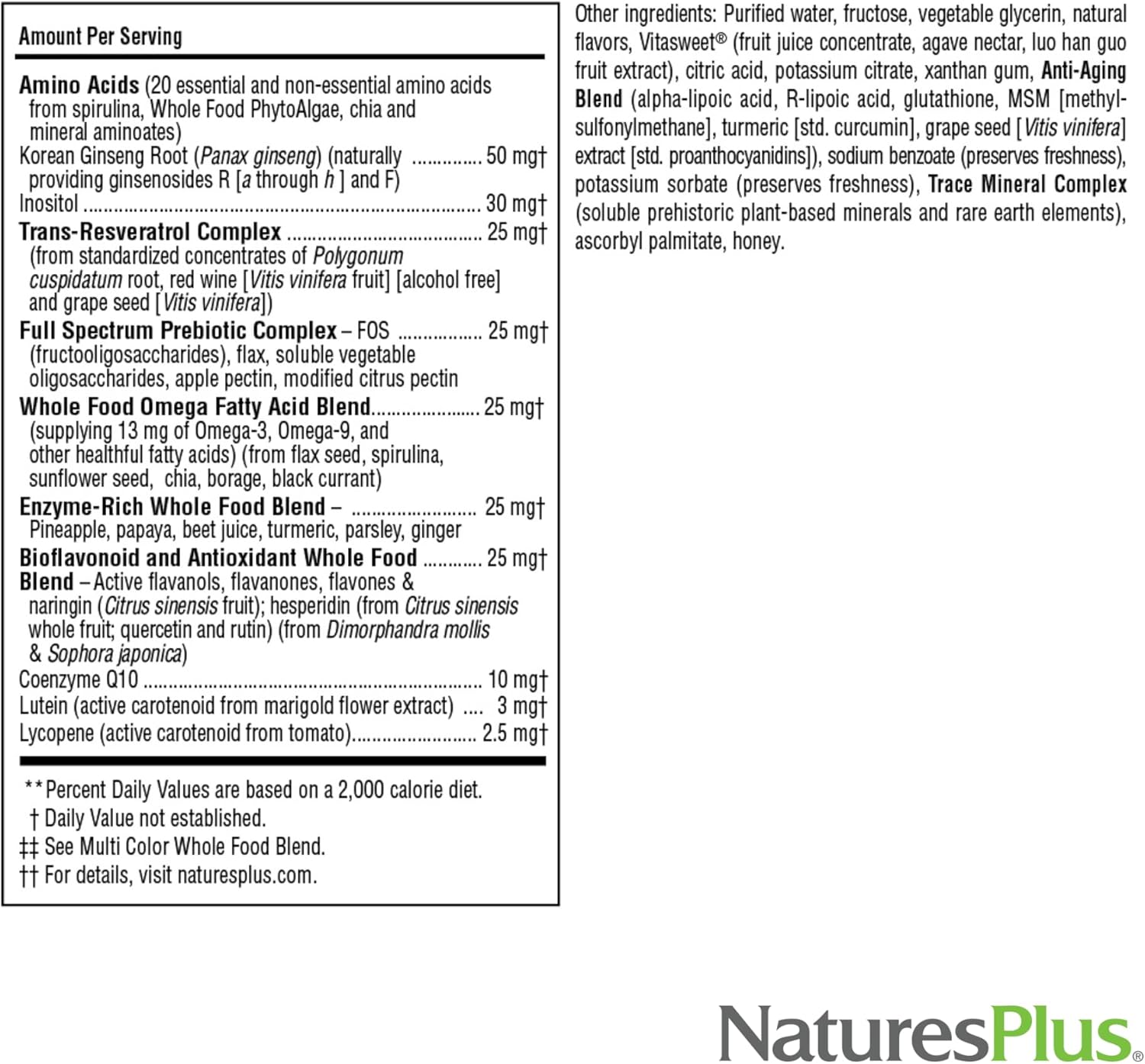 Natures Plus Source Of Life Gold Multivitamin Liquid - 30 Fl Oz - Includes Vitamins D3, B12, K2 & Over 120 Whole Food Nutrients - 60 Total Servings - Pack Of 2