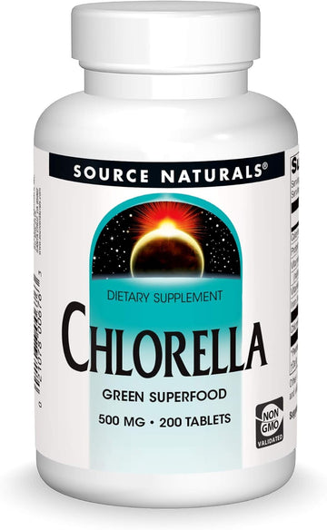 Source Naturals Broken Cell Wall Chlorella, Pure Micro-Algae, 500Mg, 200 Tablets
