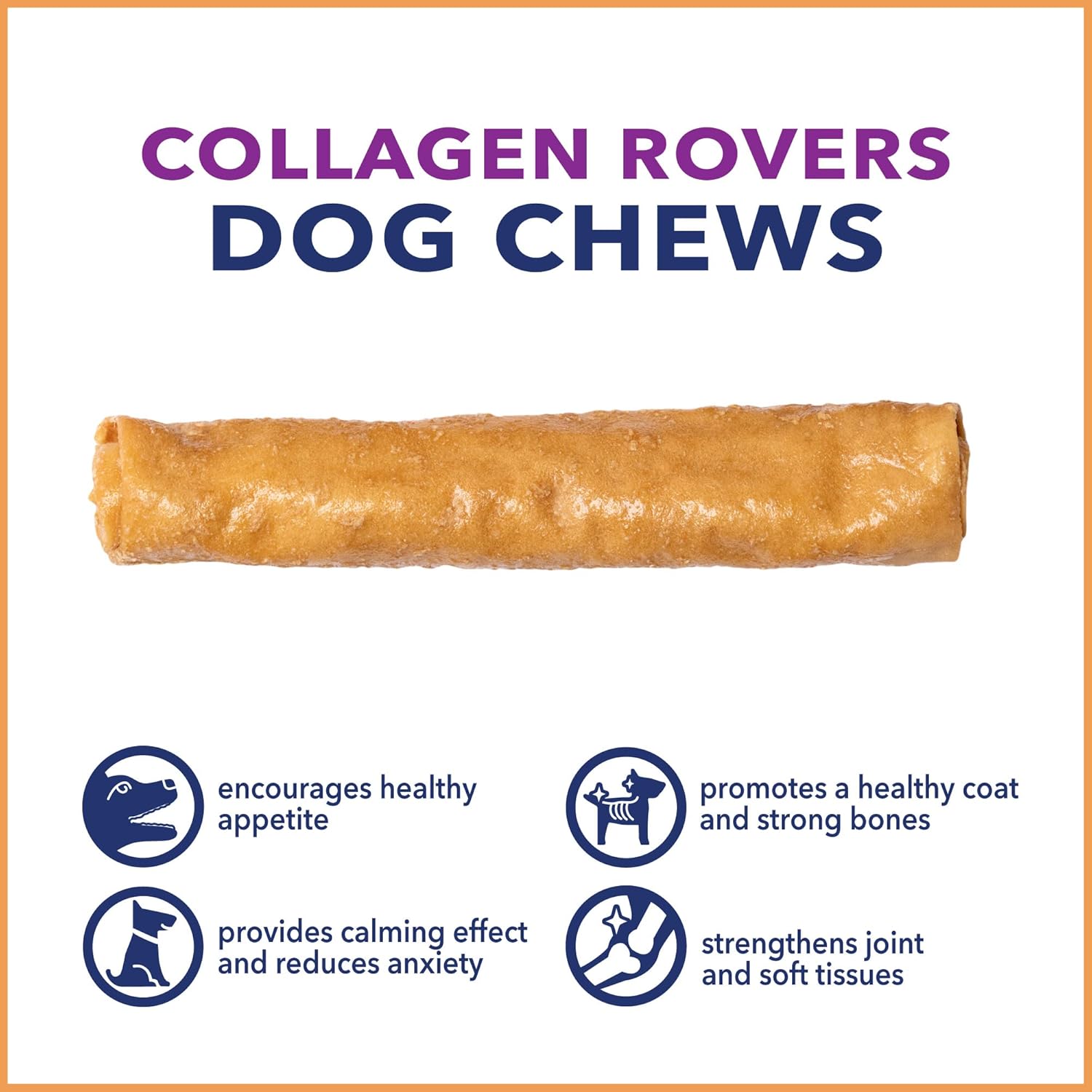 Pet Factory CareChewz Collagen +Plus 9" Rovers Dog Chew Treats - Chicken Flavor, 3 Count/1 Pack : Pet Supplies