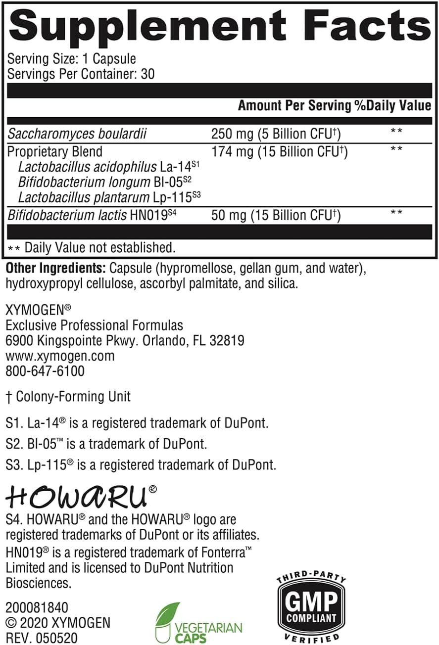 XYMOGEN ProbioMax Sb DF - 35 Billion CFU Probiotic Supplement with Lac