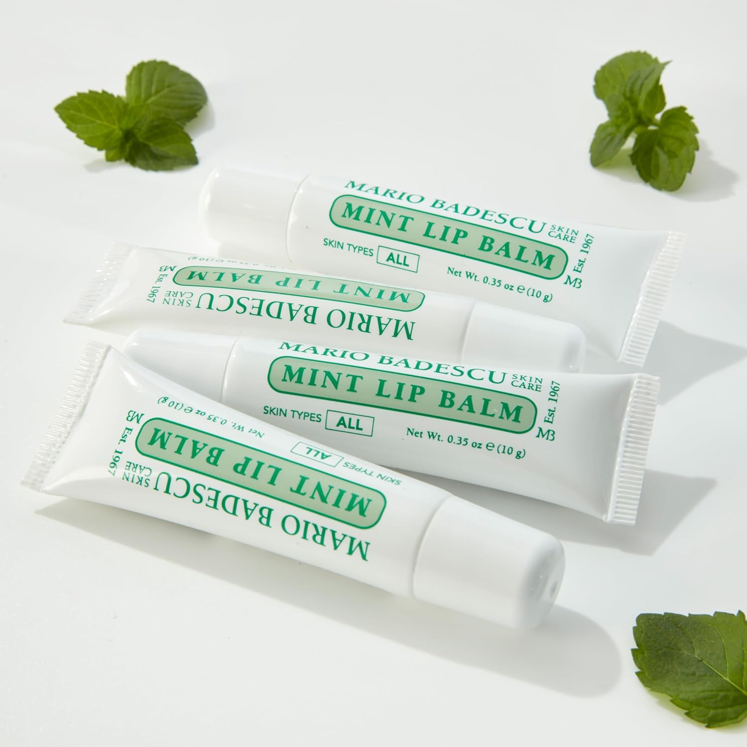 Mario Badescu Moisturizing Mint Lip Balm for Dry Cracked Lips, Infused with Coconut Oil and Shea Butter, Ultra-Nourishing Lip Care Moisturizer for Soft, Smooth and Supple Lips, 0.35 Oz : Beauty & Personal Care