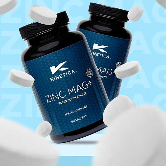 Kinetica Sports Zinc Mag+ | 420Mg Magnesium, 16.5Mg Zinc, 193µg Selenium & 4.8Mg Vitamin B6/Serve, 30 Servings/90 Capsule Pack | 3 Capsules/Day| Scientifically Formulated Blend| Promotes Healthy Sleep