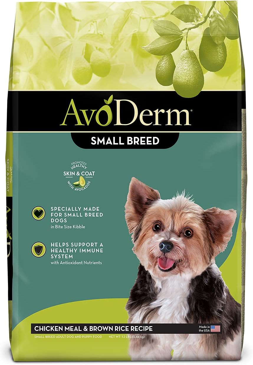 AvoDerm Small Breed Dog Chicken Meal and Brown Rice Formula, 12lb bag