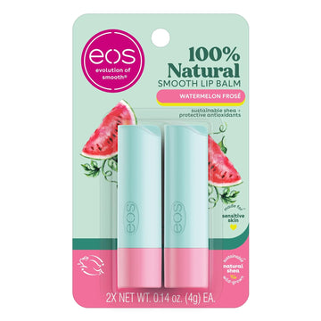 Eos 100% Natural Lip Balm, Watermelon Frosé, All-Day Moisture, Lip Care Products, 0.14 Oz, 2-Pack