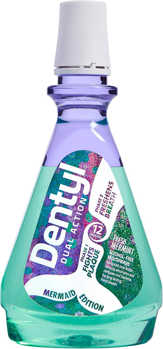 Dentyl Dual Action CPC Mouthwash, 12hrs Fresh Breath & Total Care, Alcohol Free, Mermaid Edition Fresh Mer-Mint, 500 ml : Amazon.co.uk: Health & Personal Care