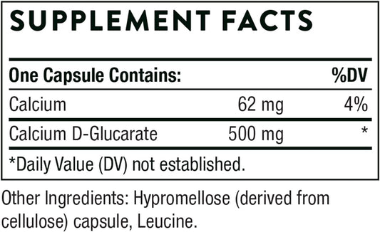 Thorne Calcium D-Glucarate - Dietary Calcium Supplement to Support Liver Health & Healthy Cholesterol Levels in a Normal Range - 90 Capsules