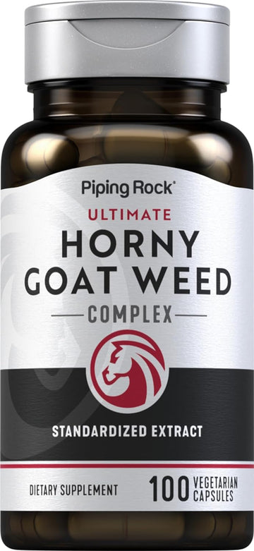 Piping Rock Horny Goat Weed Complex | 100 Capsules | Ultimate Extract Supplement for Men | Vegetarian, Non-GMO, Gluten Free