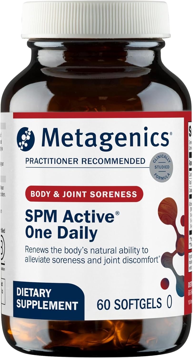 Metagenics Spm Active One Daily - Joint Soreness Supplement* - Encourages Soothing Relief* - Features Next Generation Omega Fish Oil - Non-Gmo & Gluten-Free - 60 Softgels