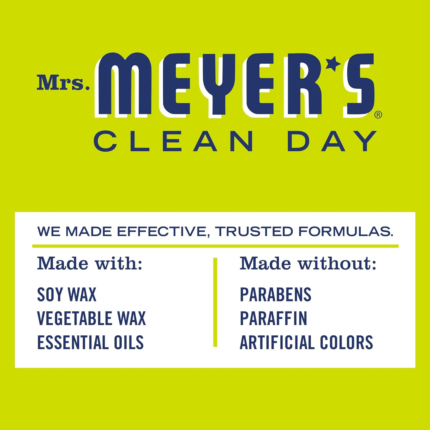 MRS. MEYER'S CLEAN DAY Soy Tin Candle, 12 Hour Burn Time, Made with Soy Wax and Essential Oils, Lemon Verbena, 2.9 Oz : Home & Kitchen