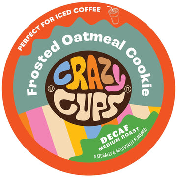 Crazy Cups Flavored Single-Serve Coffee For Keurig K-Cups Machines, Decaf Frosted Oatmeal Cookie, 22 Pods Per Box