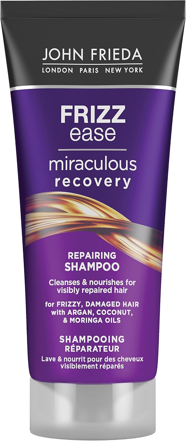 John Frieda Miraculous Recovery Shampoo, 150Ml, Smoothing And Hydrating Travel Shampoo, Anti-Frizz (Pack Of 2) For Frizzy, Dry Hair