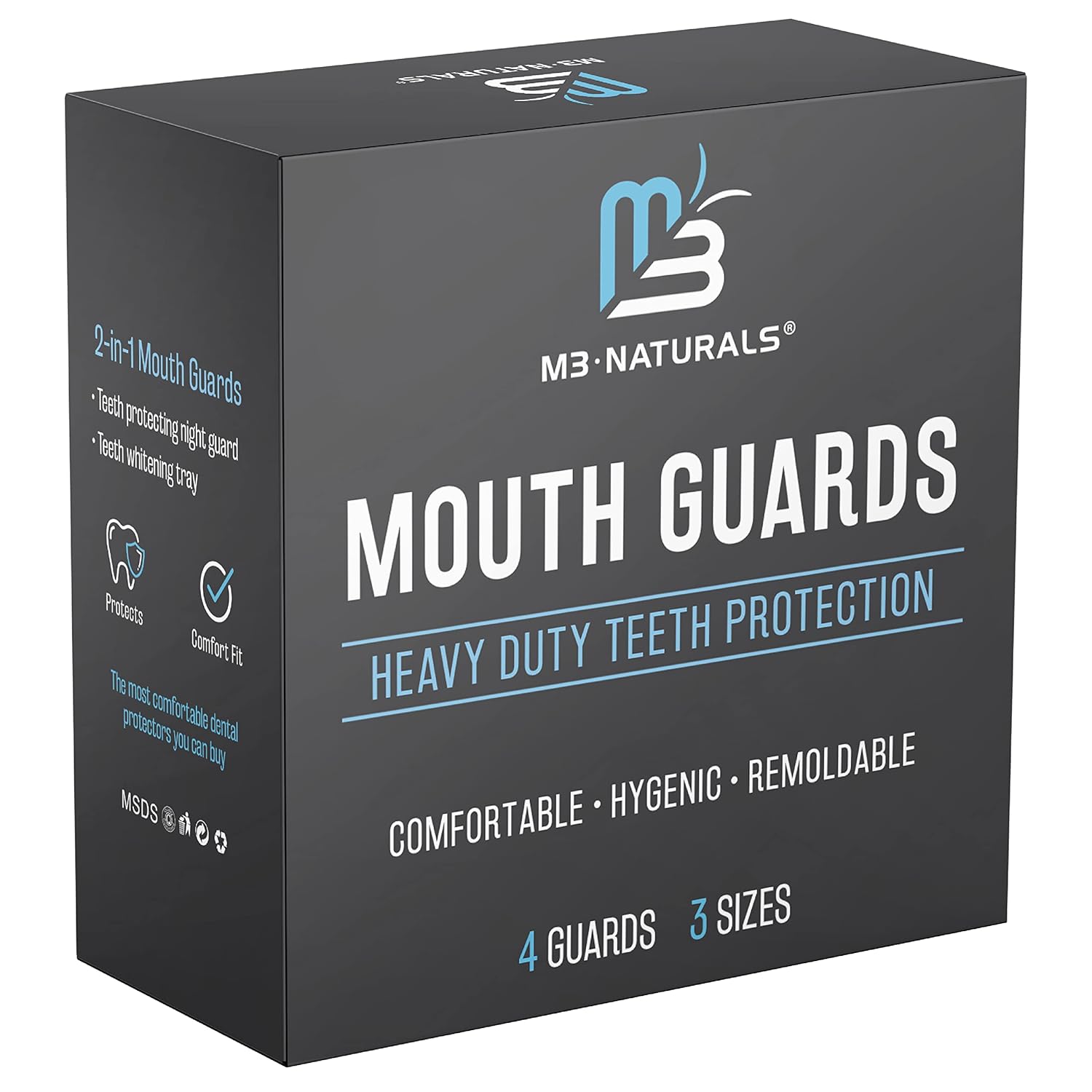 Mouth Guard For Grinding & Clenching Teeth Bpa Free 4 Guards For Adults & Kids Dental Guards Bite Guards Night Guards For Teeth Grinding Teeth Grinding Mouth Guard For Sleep By M3 Naturals