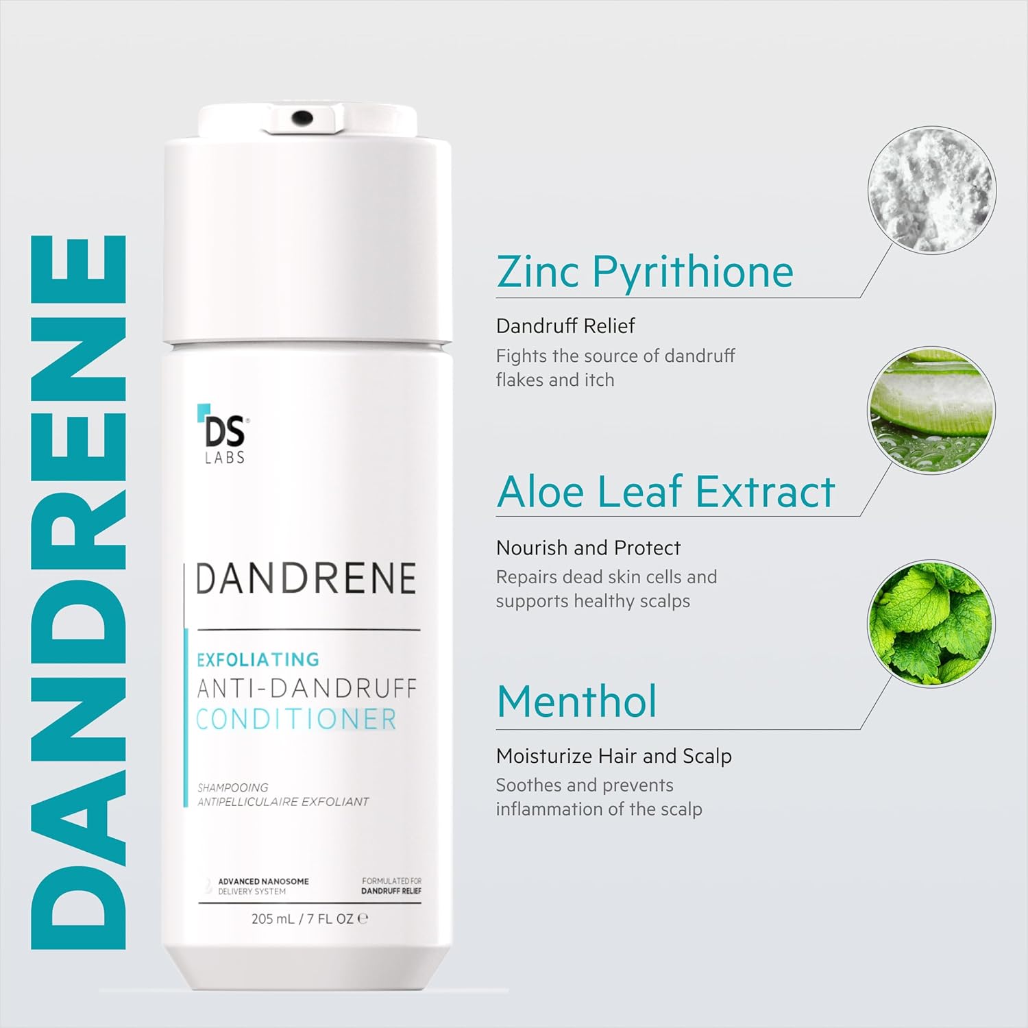 DS Laboratories Dandrene Anti Dandruff Conditioner - Itchy Scalp Hair Conditioner, Dry Scalp Dandruff Scalp Treatment, Seborrheic Dermatitis & Psoriasis Cleansing Conditioner, Moisturizing Conditioner : Beauty & Personal Care