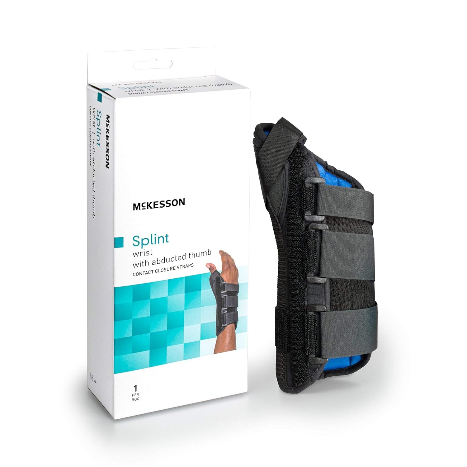McKesson Splint Wrist Brace with Abducted Thumb Support, Right Hand, Large, 7 1/2 in to 8 1/2 in Circumference, 1 Count