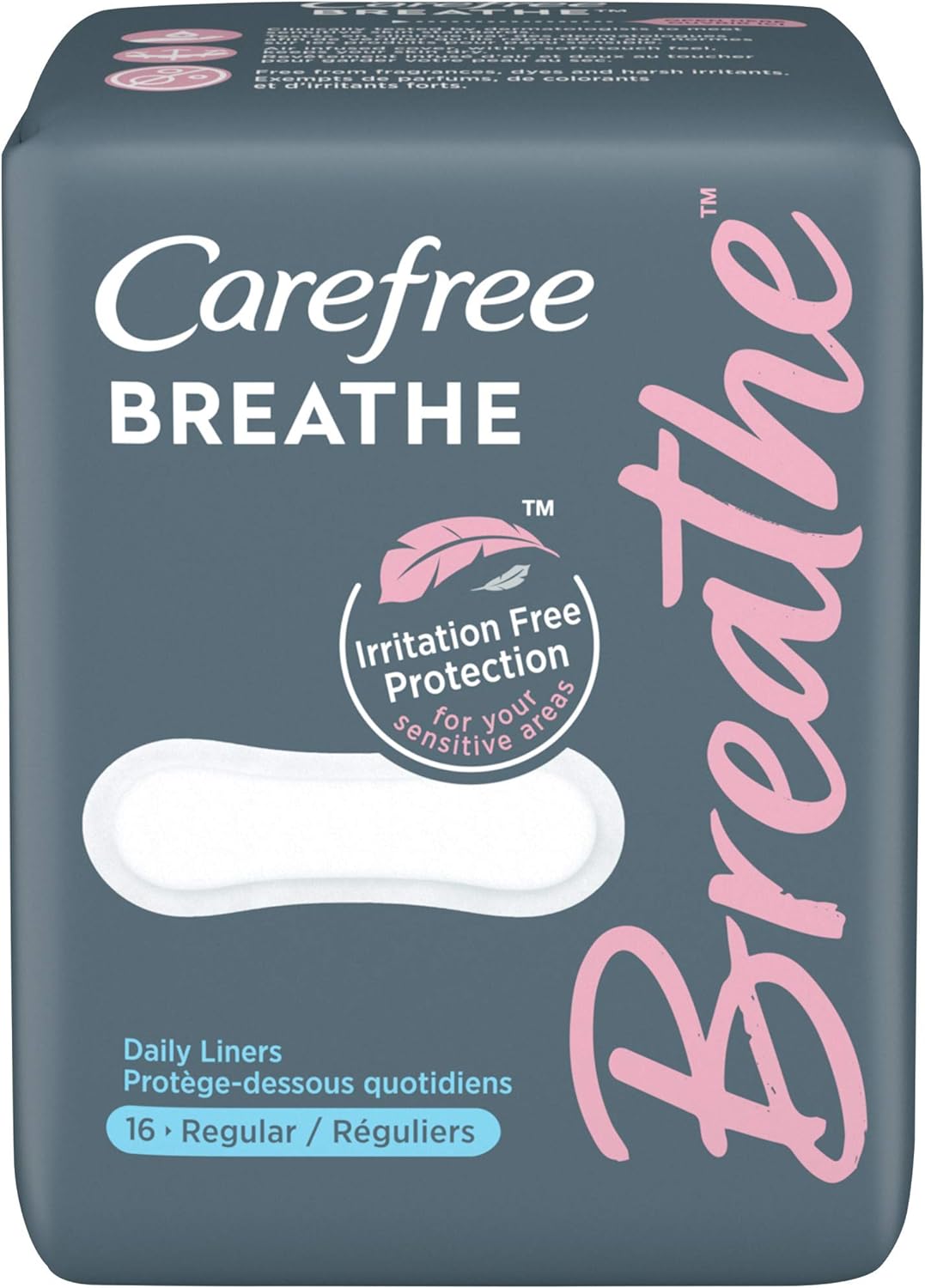 Carefree Breathe Daily Liners, Irritation-Free Protection, Regular, 16 Liners : Health & Household