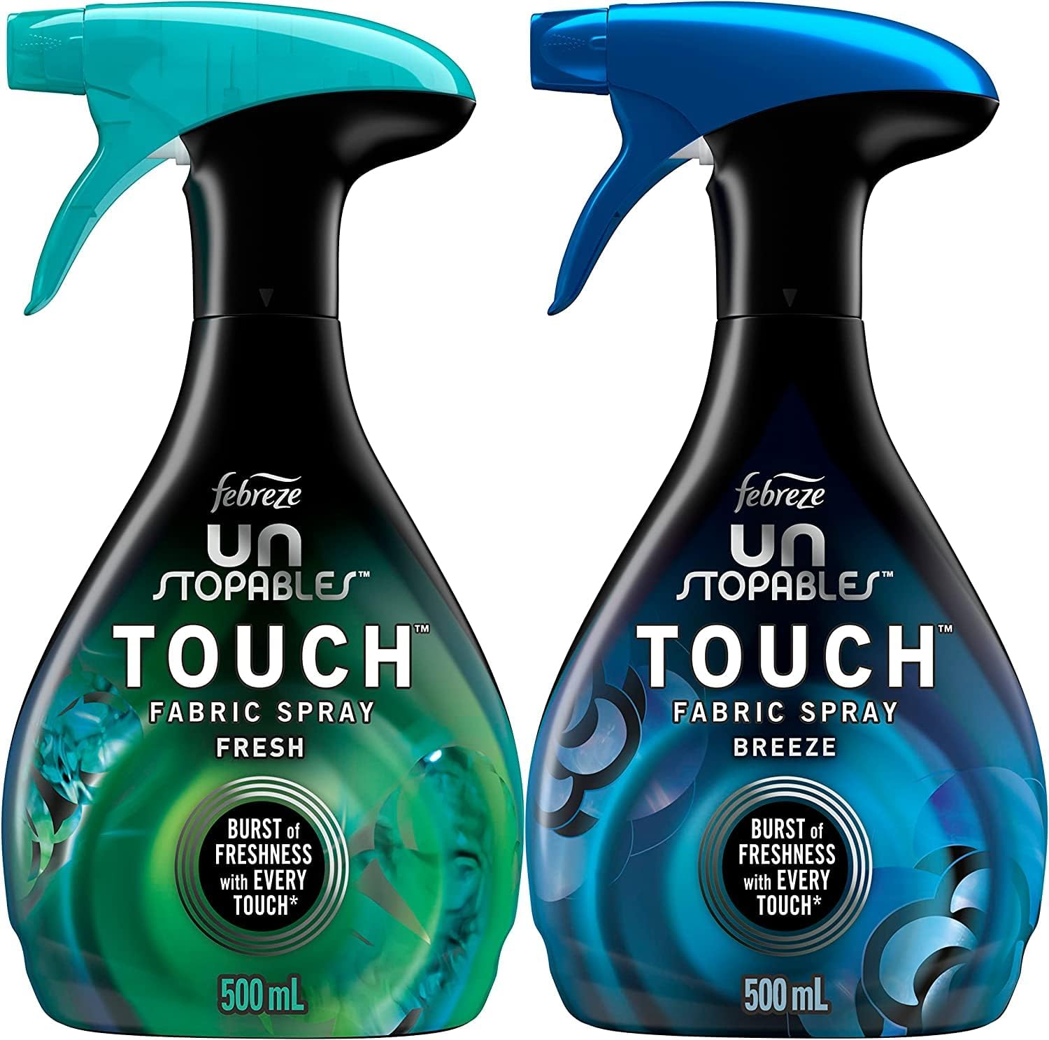 Febreze Unstopables Touch Fabric Spray And Odor Fighter, Fresh & Breeze, 16.9 Oz, Pack Of 2