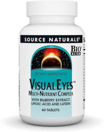 Source Naturals Visual Eyes Dietary Supplement - Multi-Nutrient Complex With Bilberry Extract, Lipoic Acid And Lutein - 60 Tablets