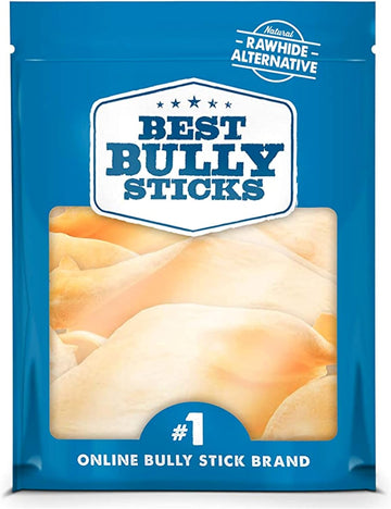 Best Bully Sticks All-Natural Thick-Cut Cow Ears for Small, Medium and Large Dogs - 100% Natural Free-Range Grass-Fed Beef Single Ingredient High Protein, Highly Digestible Dog Chew Treats - 12 Pack