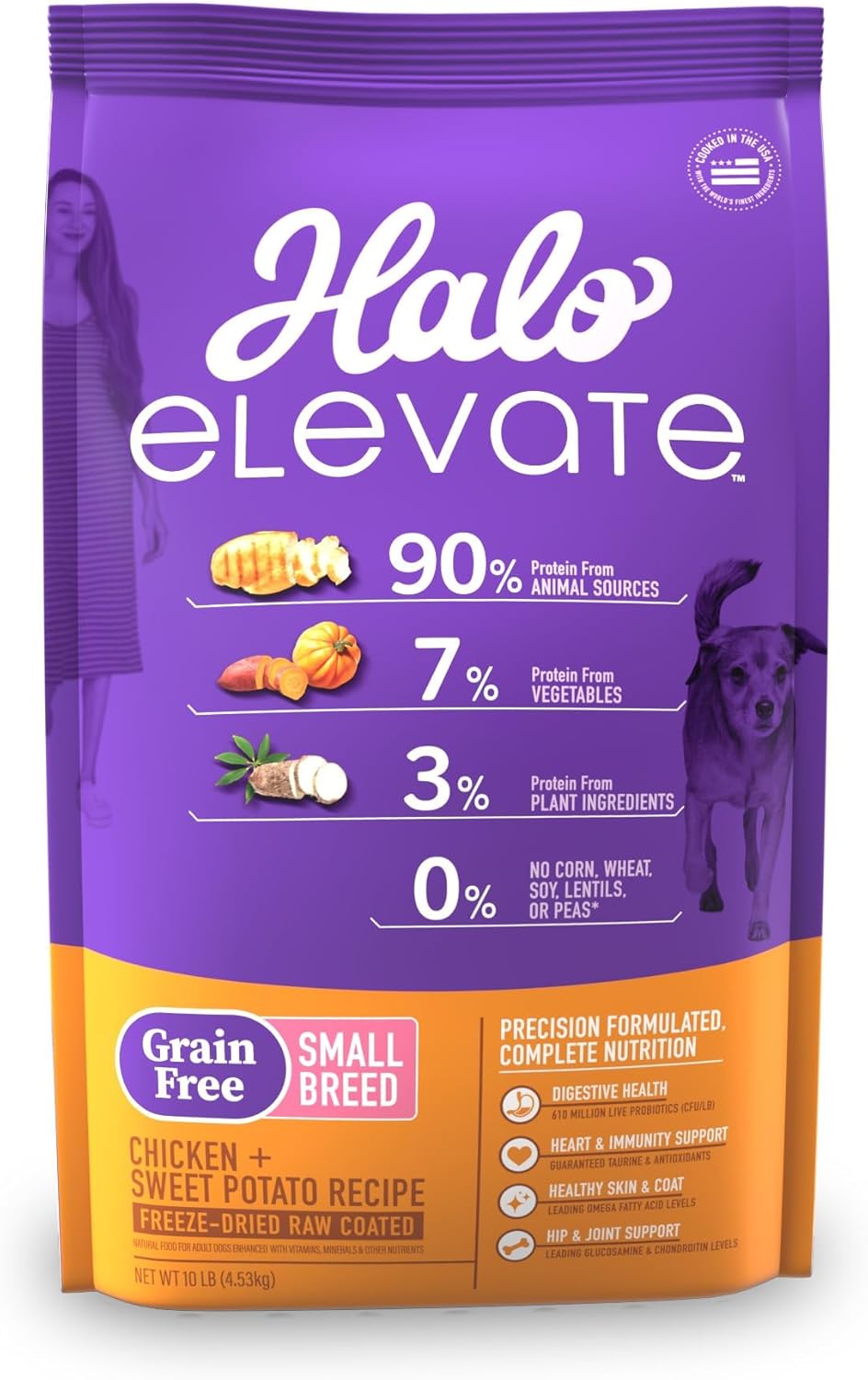 Halo Elevate Dry Dog Food, Grain Free Chicken Recipe, Small Breed, 10Lb