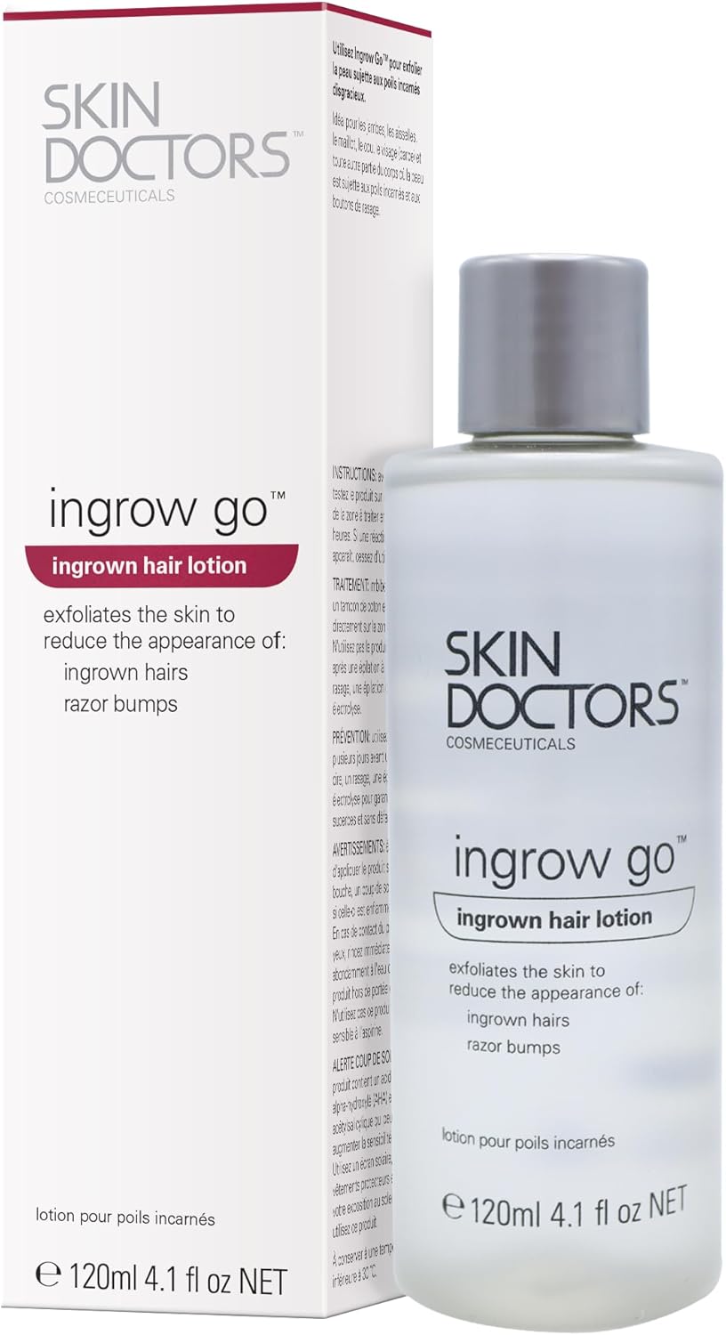 Skin Doctors Ingrow Go Lotion | Ingrown Hair Treatment | Reduces Razor Burns & Bumps I Use On Legs, Bikini Line, Underarm & Face | 120Ml
