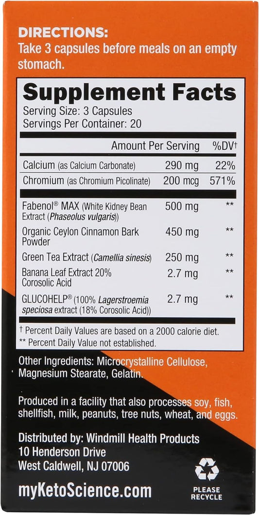 Keto Science Keto Carb Cheater, Supports Carb Reduction, Helps Manage Carbs, Supports Keto Diet, Keto Cheat Meal, Eat Carbs While On Keto, with White Kidney Bean Extract, 20 Servings, Orange