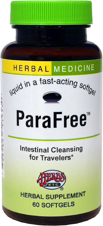 Herbs Etc. Parafree - Gastrointestinal Support Supplement To Aid Intestinal Cleansing - Digestive Herbal Supplement With Wormwood, Quassia & Male Fern - 60 Softgels (60 Servings)